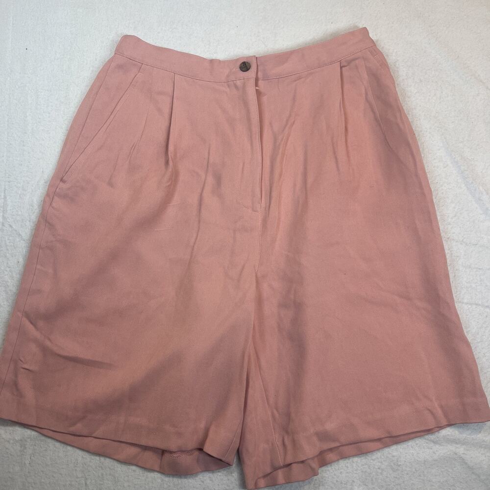 L.L. Bean‎ Traveler Women's 100% Silk Shorts Size 6 Pink Knee Length Pleated